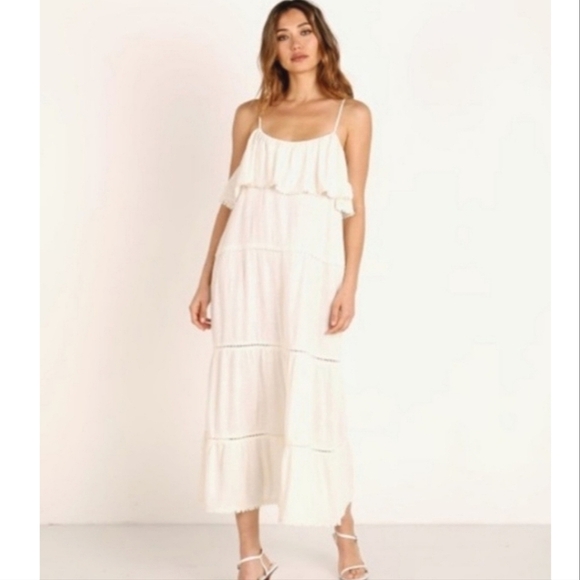 NWT $188 Show Me Your MuMu Ambrose Midi White Dress Small - Picture 2 of 4